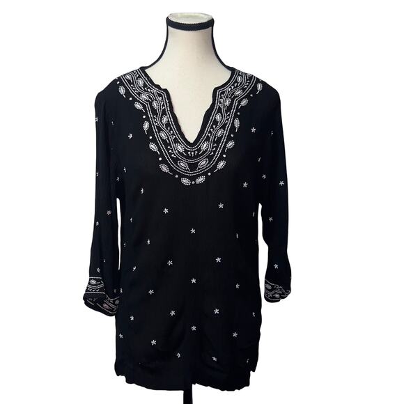 Cathy Daniels black with white embroidery women’s size medium - Picture 6 of 6